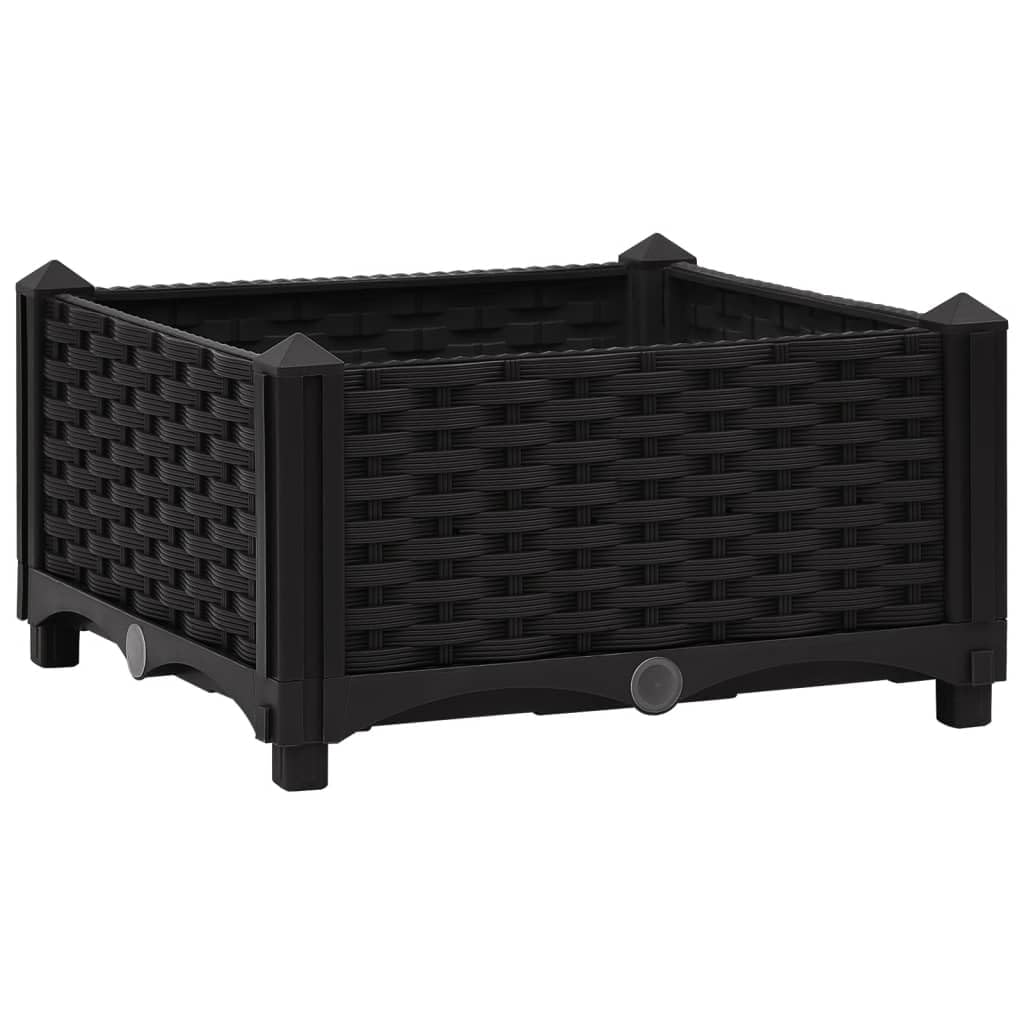 Macetero Elevado Vidaxl  Polipropileno Duradero  Negro  40 X 40 X 23 Cm - Venta Internacional.