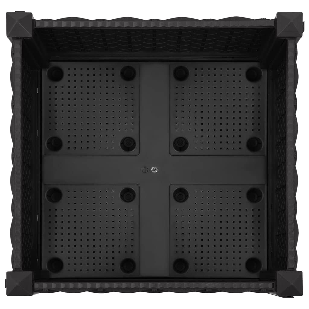 Foto 7 pulgar | Macetero Elevado Vidaxl  Polipropileno Duradero  Negro  40 X 40 X 23 Cm - Venta Internacional.