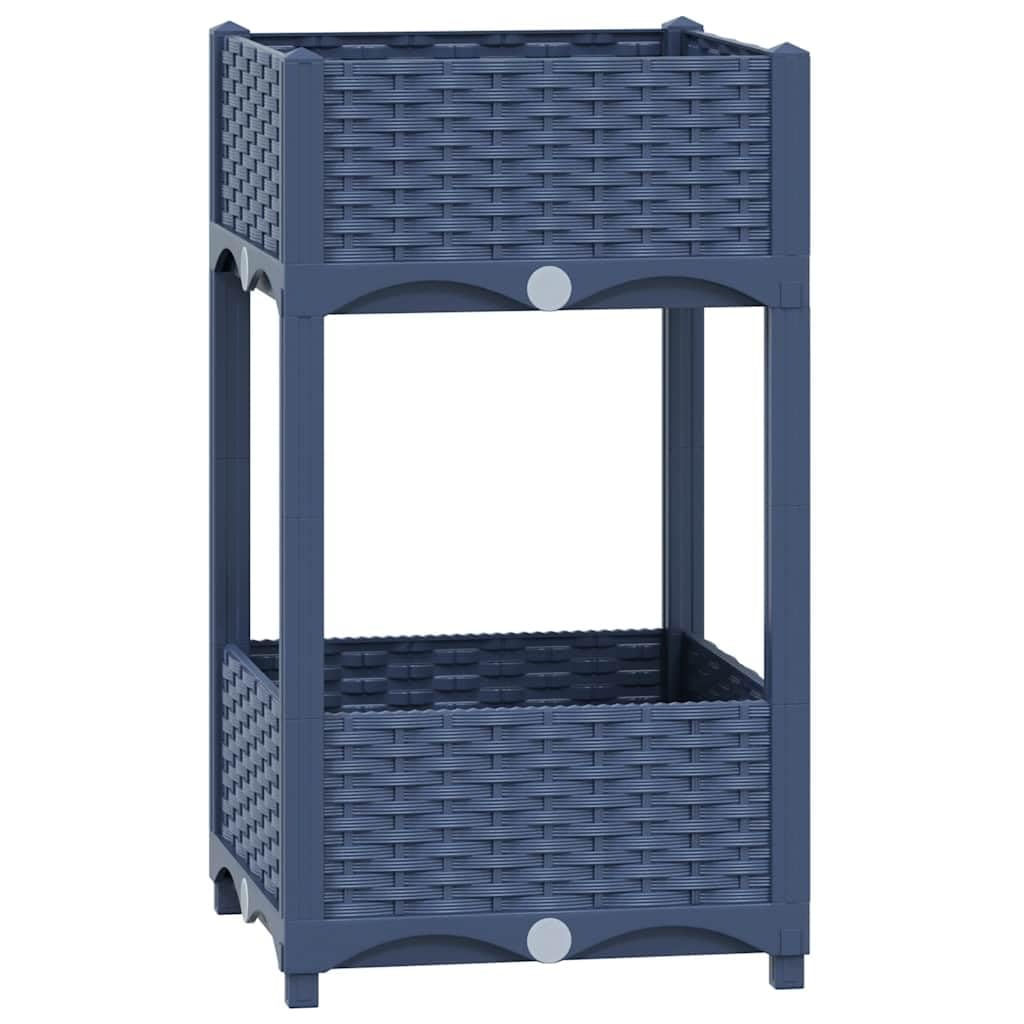 Jardinera Elevada Vidaxl De Polipropileno Gris Con 2 Estantes - Venta Internacional.