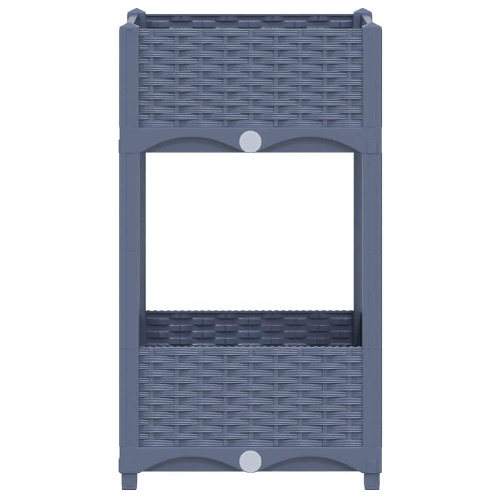 Foto 4 | Jardinera Elevada Vidaxl De Polipropileno Gris Con 2 Estantes - Venta Internacional.