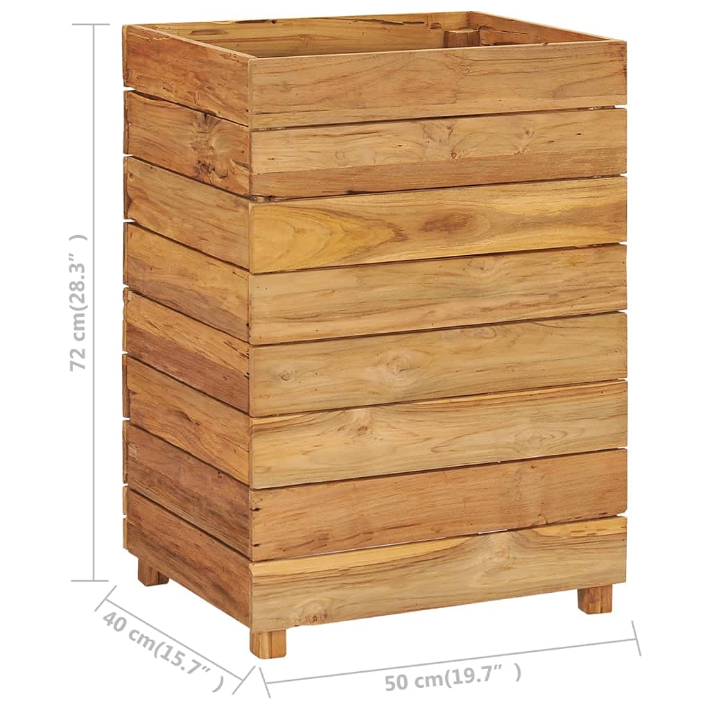 Foto 5 pulgar | Maceta Con Cama Elevada Vidaxl  Acero Reciclado  Teca  50 X 40 X 72 Cm - Venta Internacional.