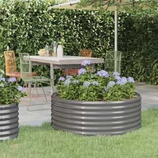 Foto 2 | Cama Elevada Para Patio Vidaxl Acero Con Recubrimiento En Polvo Gris 100 X 100 X 36 Cm - Venta Internacional.