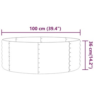 Foto 4 | Cama Elevada Para Patio Vidaxl Acero Con Recubrimiento En Polvo Gris 100 X 100 X 36 Cm - Venta Internacional.