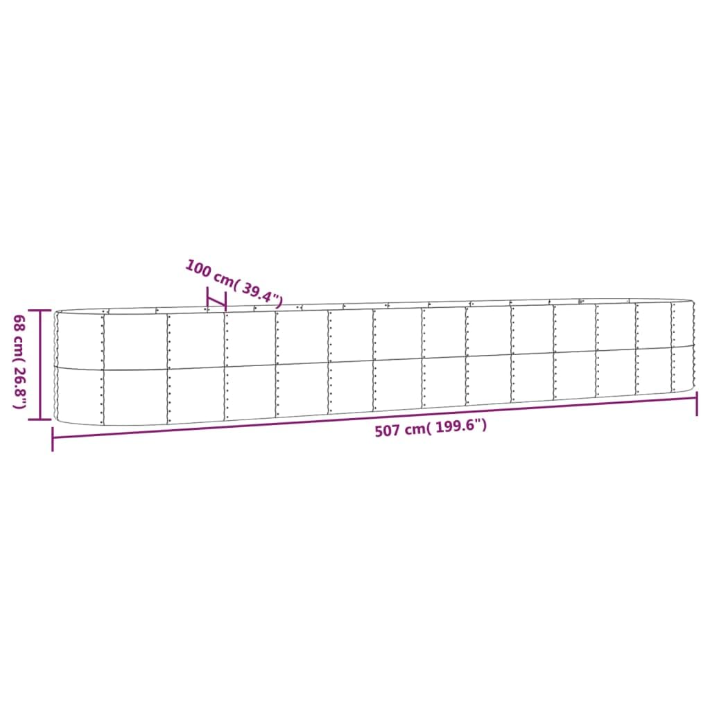 Foto 7 pulgar | Cama Elevada De Jardín Vidaxl De Acero Con Recubrimiento En Polvo 199 6 X 39 4 X 26 8 Cm - Venta Internacional.