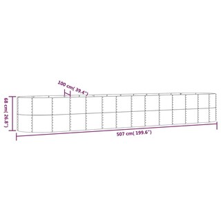Foto 6 | Cama Elevada De Jardín Vidaxl De Acero Con Recubrimiento En Polvo 199 6 X 39 4 X 26 8 Cm - Venta Internacional.