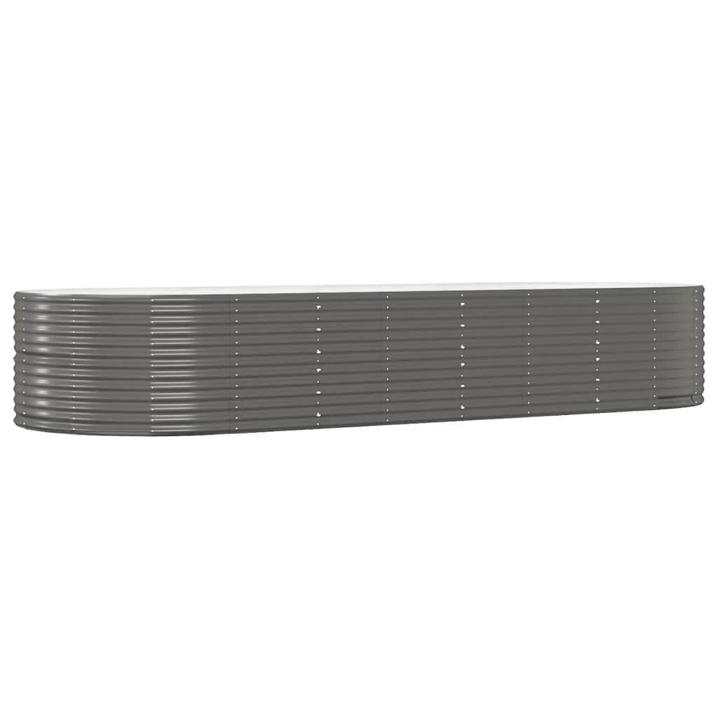 Cama Elevada De Jardín Vidaxl De Acero Con Recubrimiento En Polvo Gris  367 X 140 X 68 Cm - Venta Internacional.