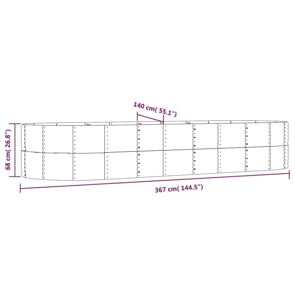 Foto 7 pulgar | Cama Elevada De Jardín Vidaxl De Acero Con Recubrimiento En Polvo Gris  367 X 140 X 68 Cm - Venta Internacional.