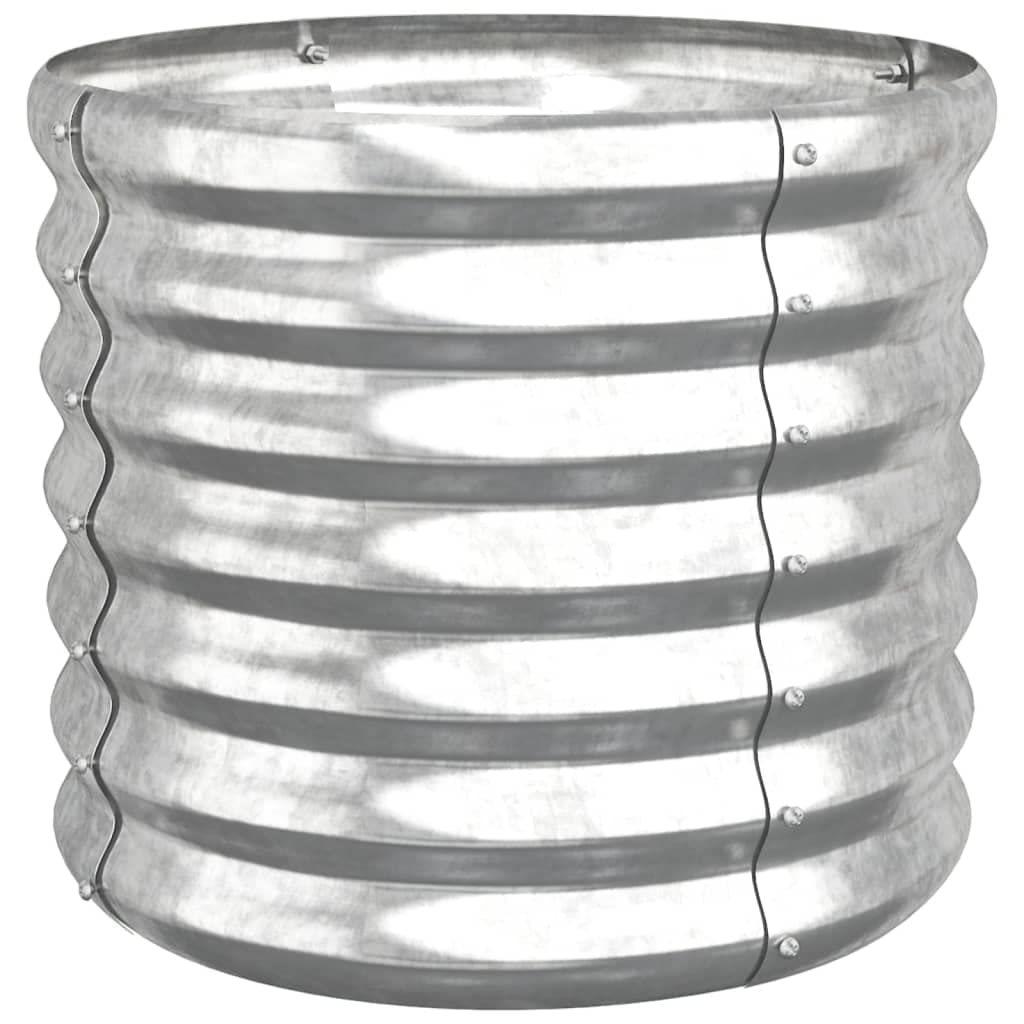 Jardinera Vidaxl Redonda De Acero Con Recubrimiento En Polvo Plateado De 40 Cm - Venta Internacional.