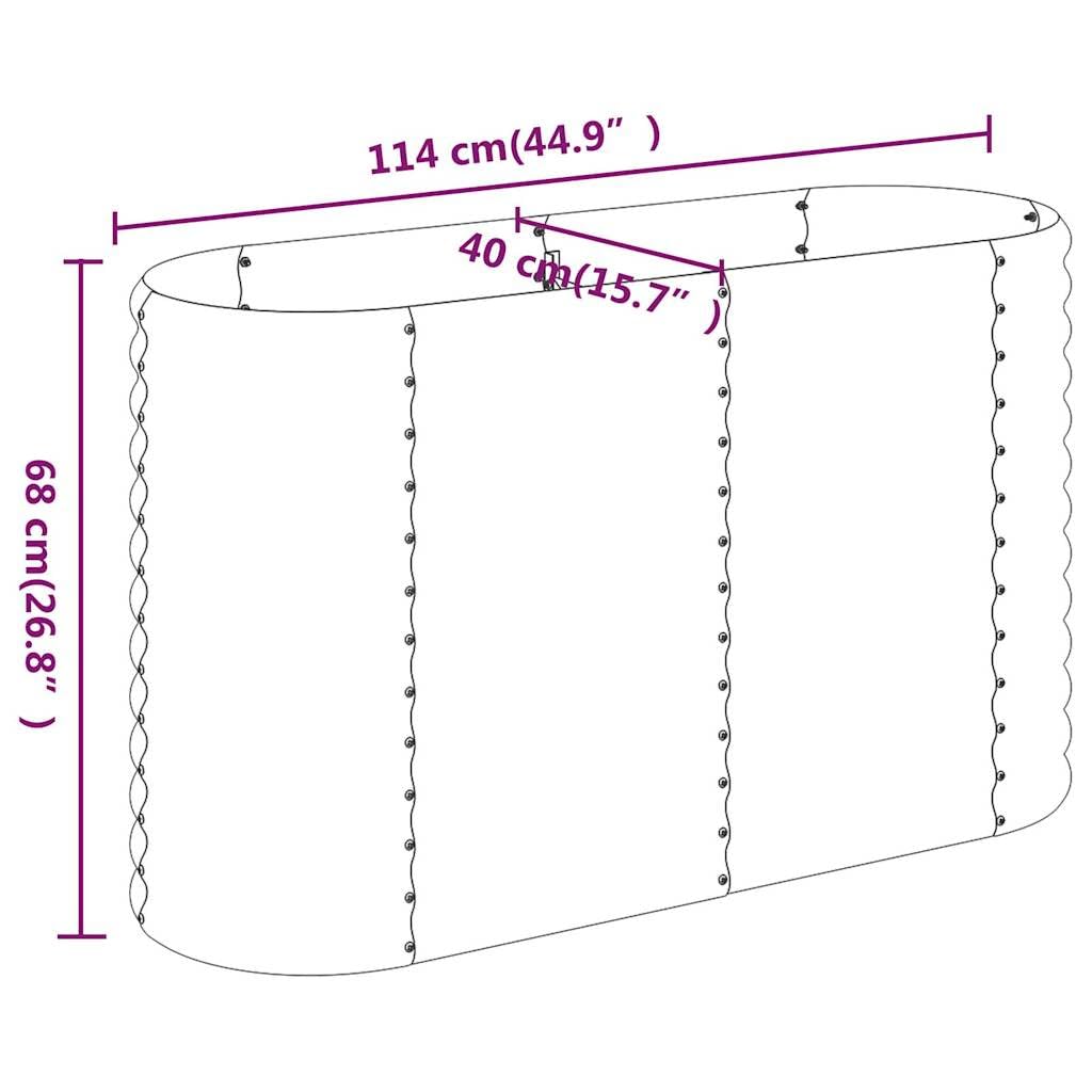 Foto 8 pulgar | Cama Elevada Para Patio Vidaxl De Acero Con Recubrimiento En Polvo  114 X 40 X 68 Cm - Venta Internacional.