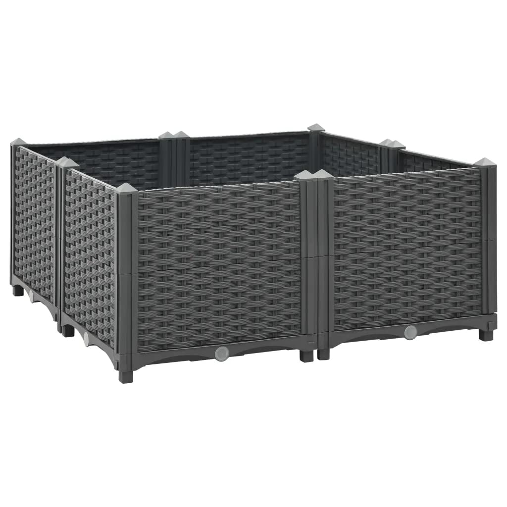 Foto 3 pulgar | Cama Elevada Vidaxl De Polipropileno  80 X 80 X 38 Cm  Color Gris Oscuro - Venta Internacional.
