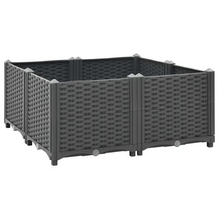 Foto 2 | Cama Elevada Vidaxl De Polipropileno 80 X 80 X 38 Cm Color Gris Oscuro - Venta Internacional.