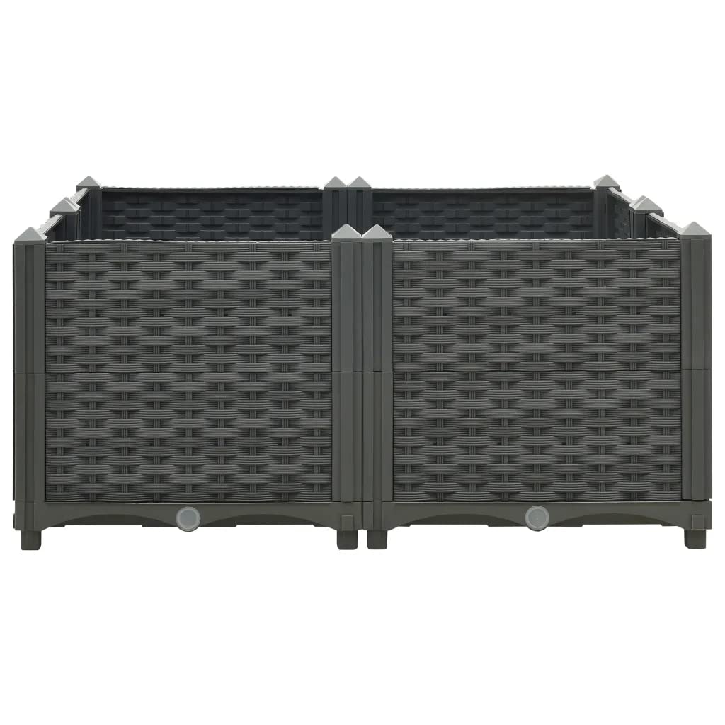 Foto 4 pulgar | Cama Elevada Vidaxl De Polipropileno  80 X 80 X 38 Cm  Color Gris Oscuro - Venta Internacional.