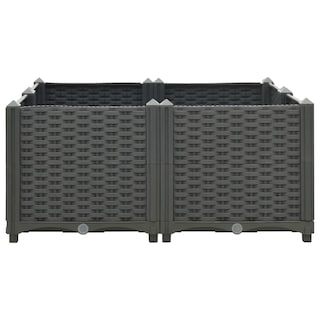Foto 3 | Cama Elevada Vidaxl De Polipropileno 80 X 80 X 38 Cm Color Gris Oscuro - Venta Internacional.