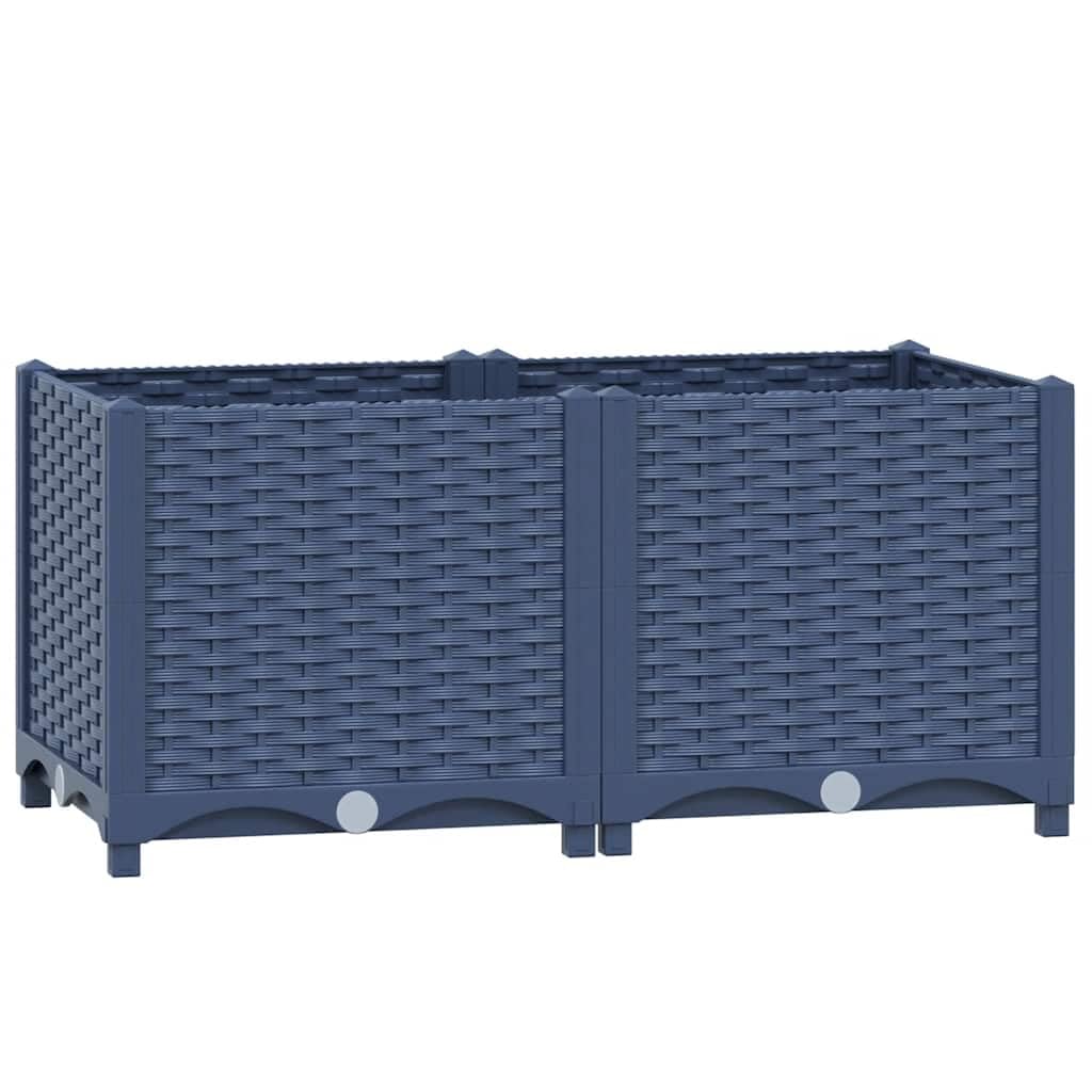 Jardinera Elevada Vidaxl Rectangular De Polipropileno Gris Oscuro - Venta Internacional.