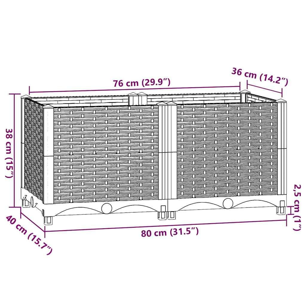 Foto 7 | Jardinera Elevada Vidaxl Rectangular De Polipropileno Gris Oscuro - Venta Internacional.