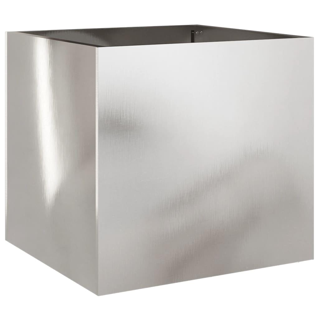 Maceta Vidaxl De Acero Inoxidable  Rectangular Plateada  40 X 42 X 39 Cm - Venta Internacional.