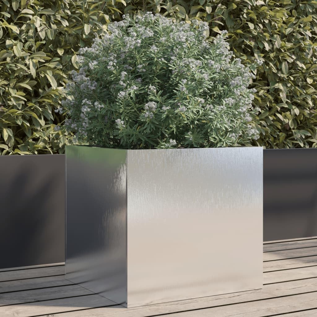 Foto 3 pulgar | Maceta Vidaxl De Acero Inoxidable  Rectangular Plateada  40 X 42 X 39 Cm - Venta Internacional.
