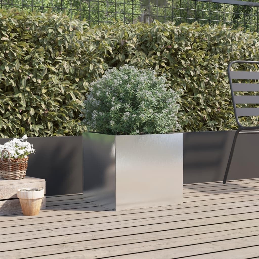 Foto 3 | Maceta Vidaxl De Acero Inoxidable  Rectangular Plateada  40 X 42 X 39 Cm - Venta Internacional.