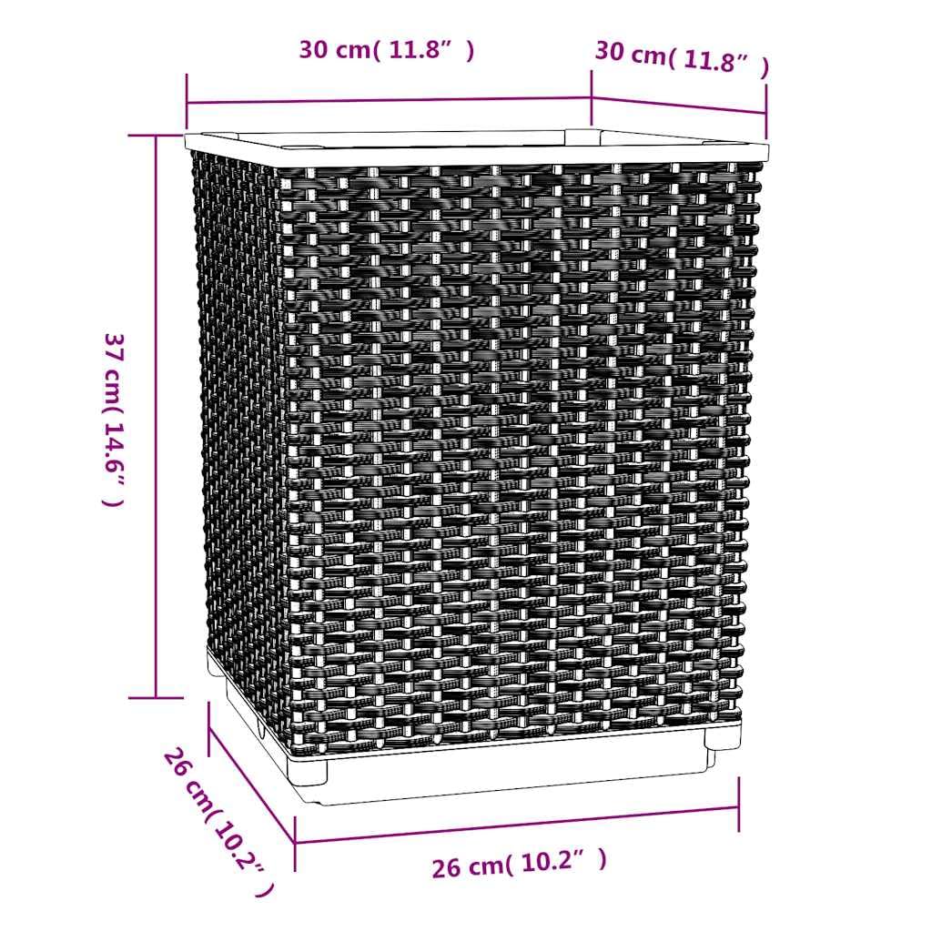Foto 4 pulgar | Maceta Vidaxl De Polipropileno Gris Oscuro  30 X 30 X 37 Cm  Juego De 4 - Venta Internacional.