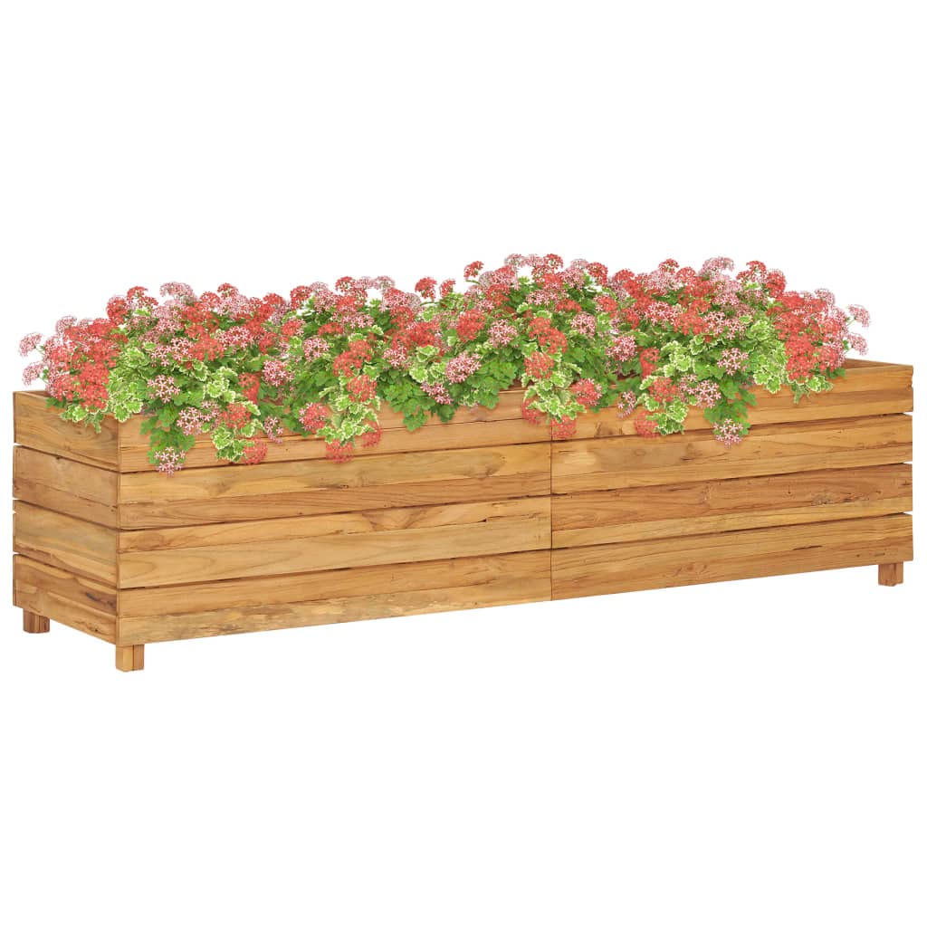 Cama Elevada Vidaxl De Teca Reciclada Y Acero 119 6 X 40 X 38 Cm - Venta Internacional.