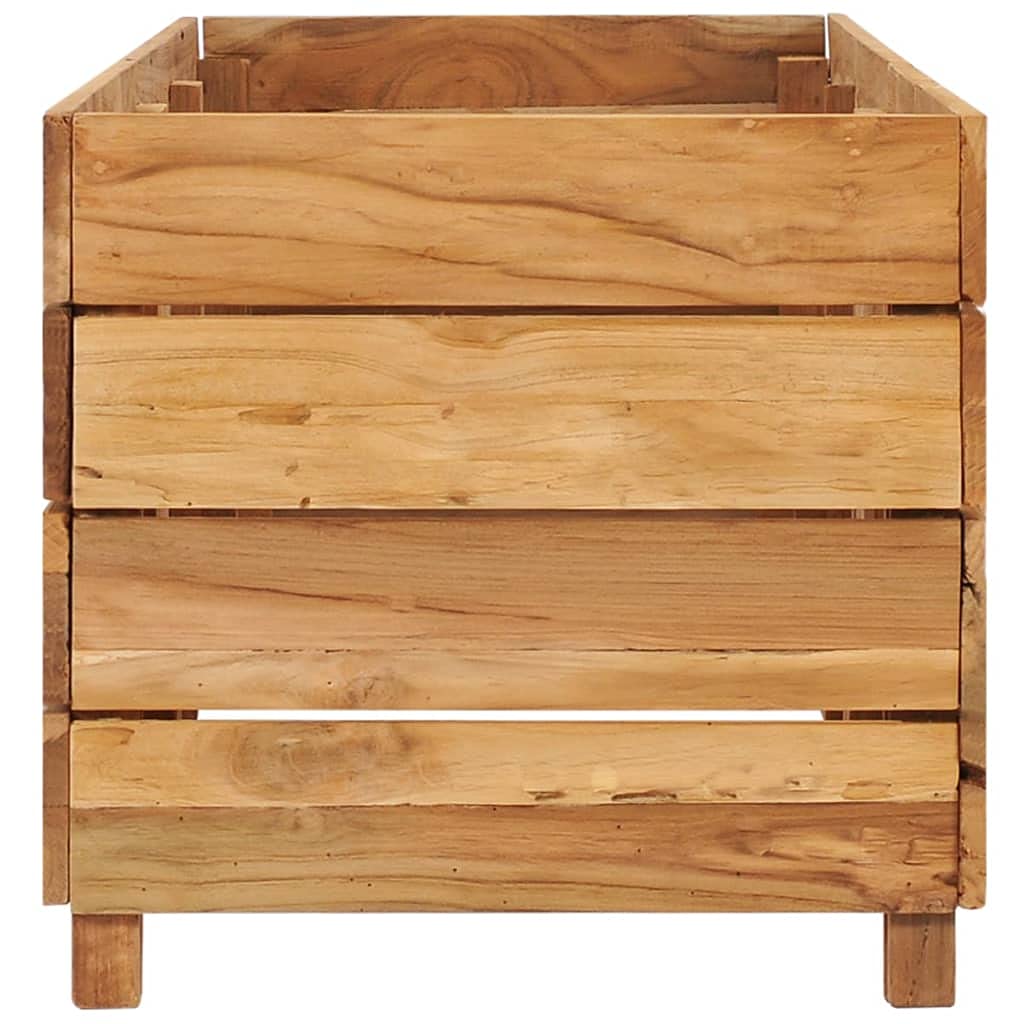Foto 6 pulgar | Cama Elevada Vidaxl De Teca Reciclada Y Acero 119 6 X 40 X 38 Cm - Venta Internacional.