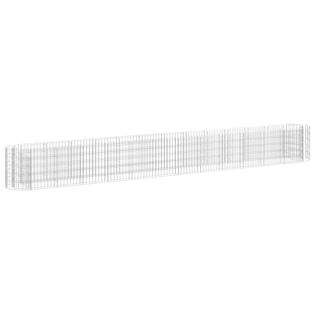 Cama Elevada Gabion Vidaxl  Duradera  De Hierro Galvanizado  Plateada - Venta Internacional.