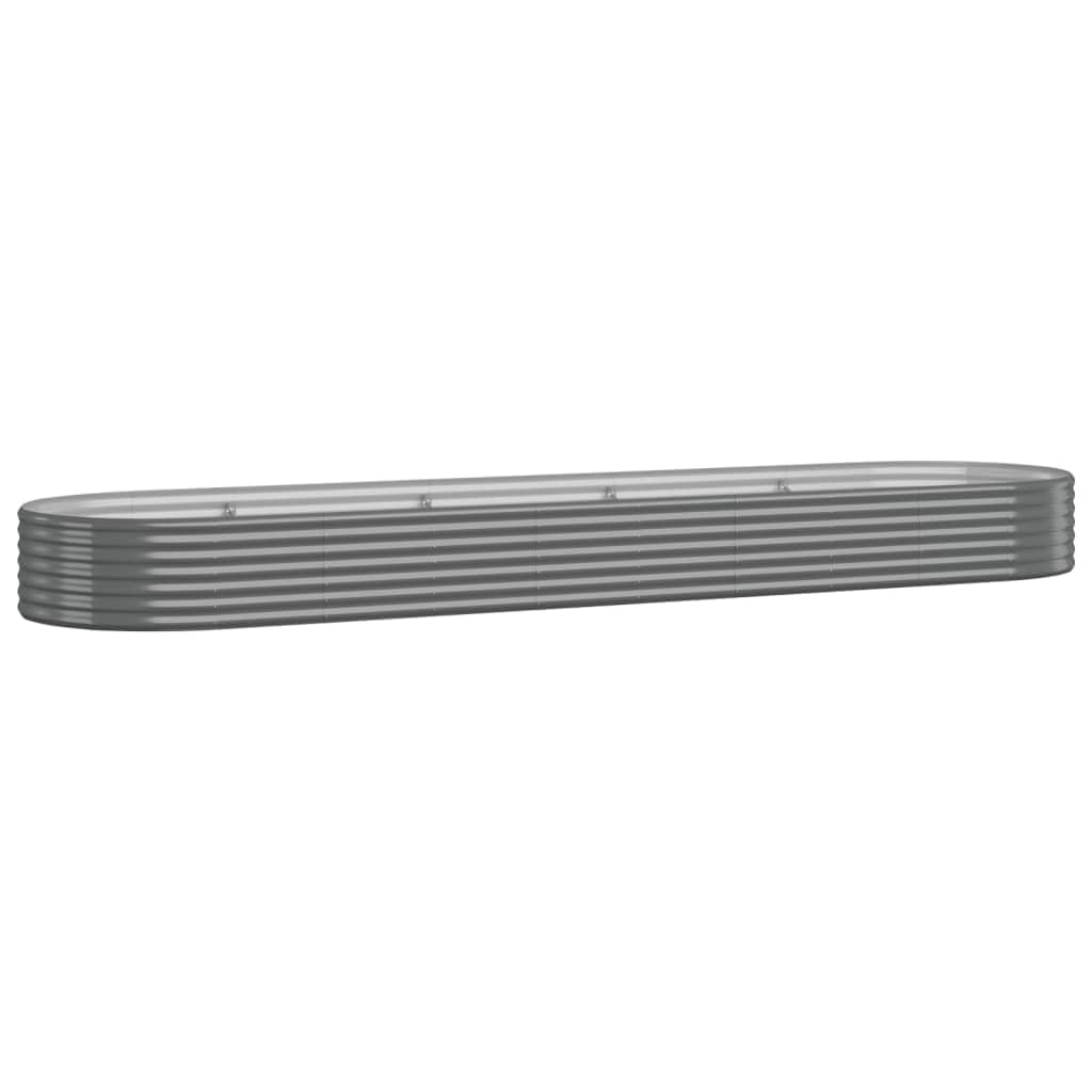 Maceta De Jardín Con Cama Elevada Vidaxl  Acero Con Recubrimiento En Polvo Gris - Venta Internacional.