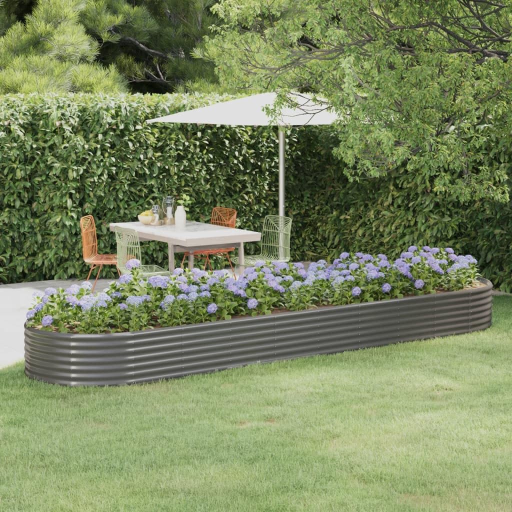 Foto 2 | Maceta De Jardín Con Cama Elevada Vidaxl  Acero Con Recubrimiento En Polvo Gris - Venta Internacional.