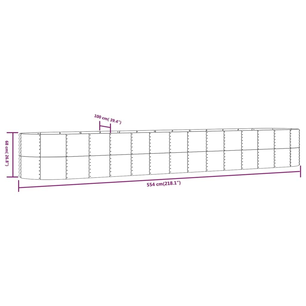 Foto 7 | Macetero De Jardín Vidaxl Para Exteriores  Acero Gris  200 X 100 Cm - Venta Internacional.