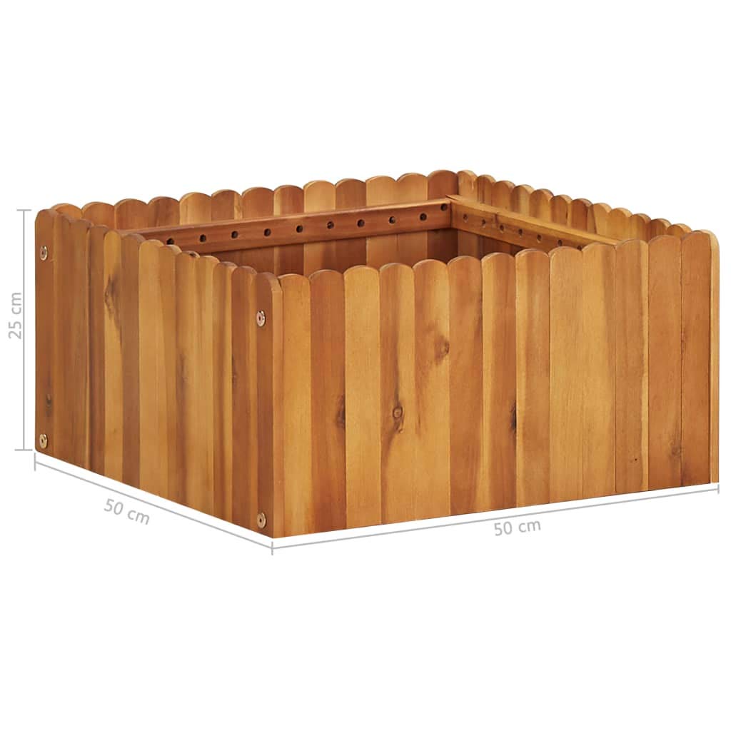 Foto 6 pulgar | Cama Elevada Para Jardín Vidaxl De Madera Maciza De Acacia  50 X 50 X 25 Cm - Venta Internacional.