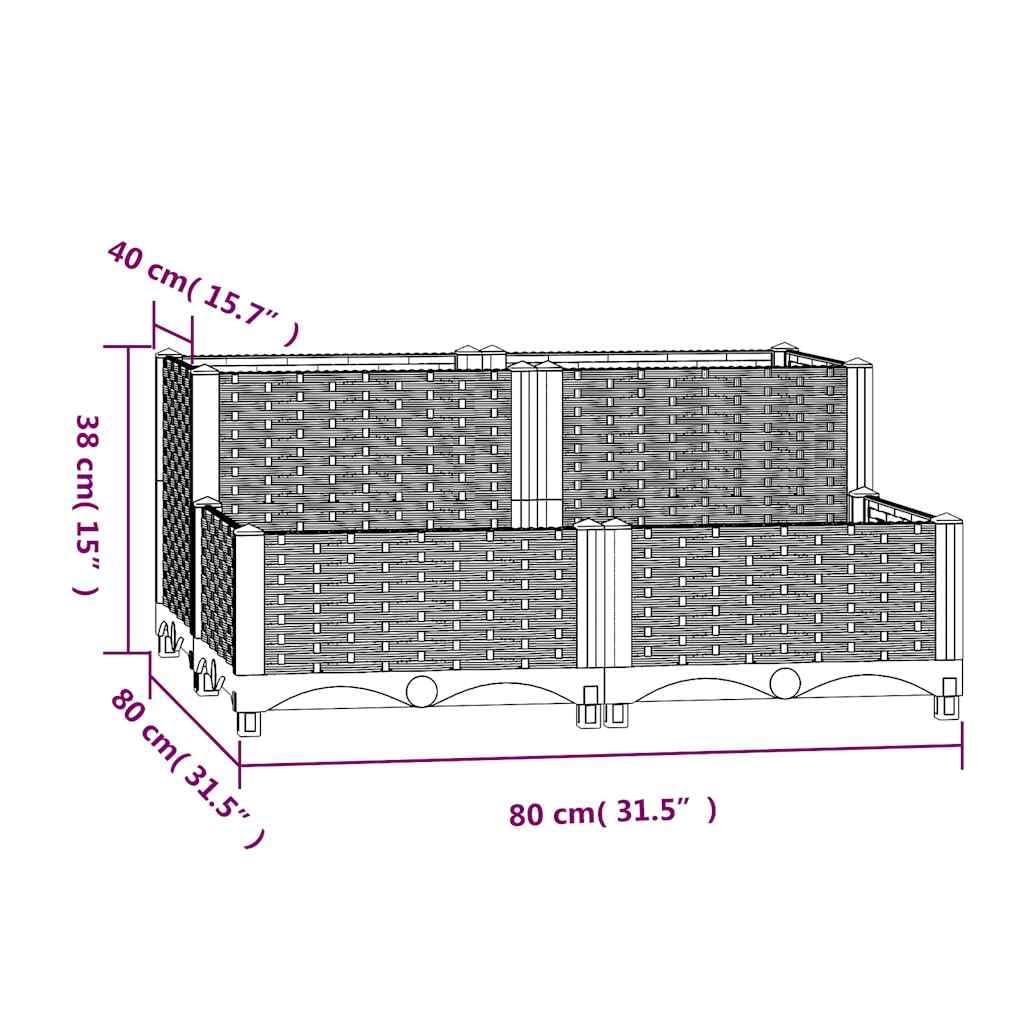 Foto 7 | Cama De Jardín Elevada Vidaxl De Polipropileno Para Exteriores  80 X 80 X 38 Cm - Venta Internacional.