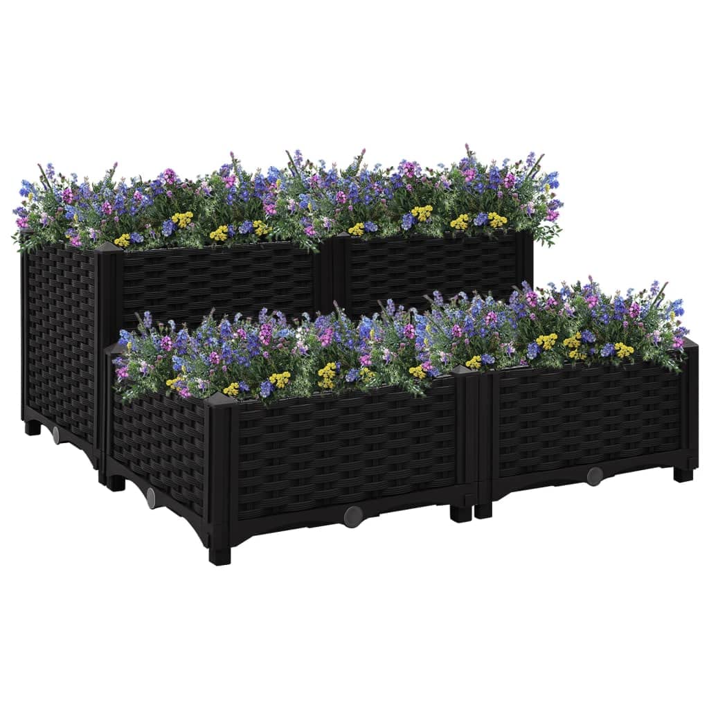 Foto 2 | Macetero Elevado Vidaxl  Polipropileno Negro  80 X 80 X 38 Cm - Venta Internacional.