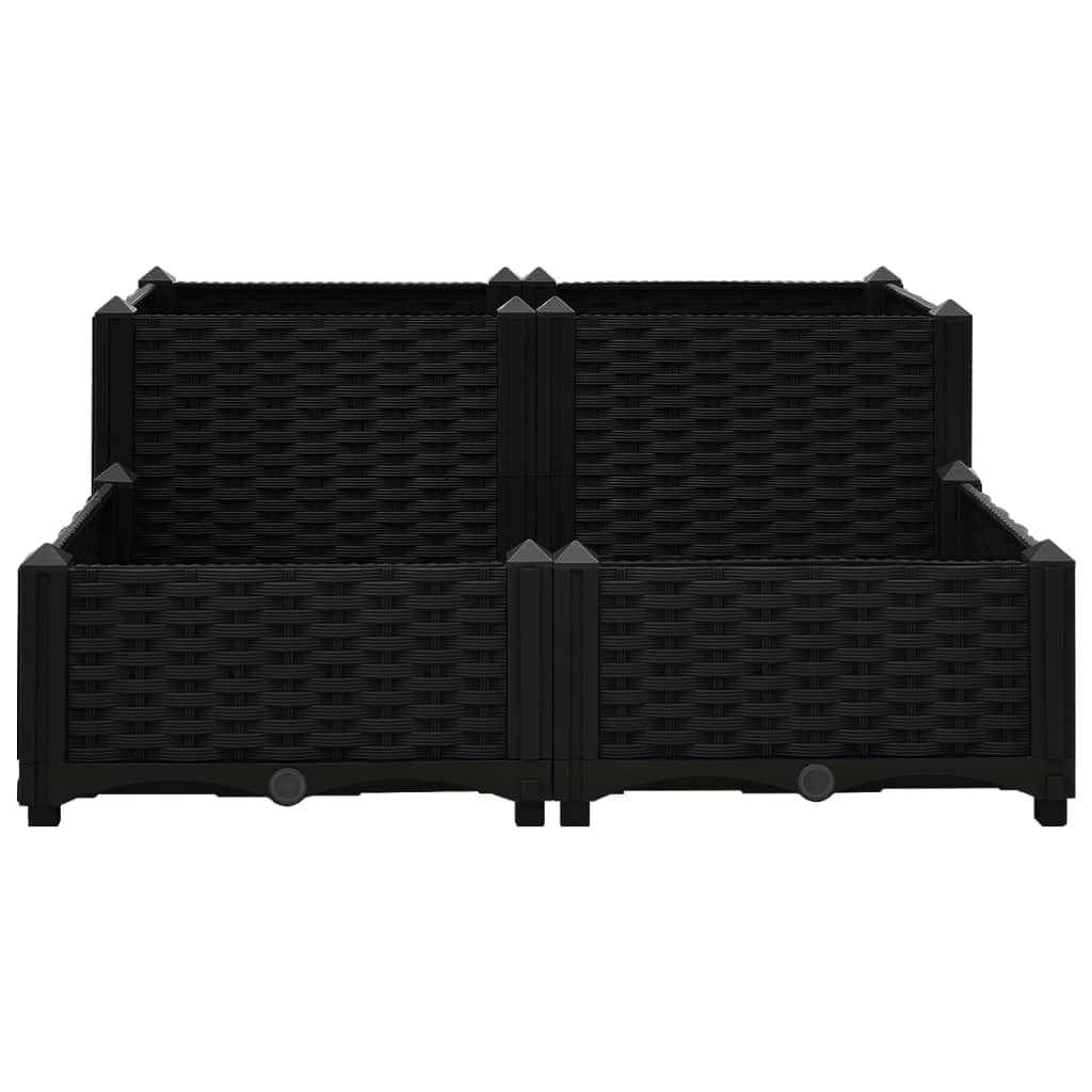 Foto 5 pulgar | Macetero Elevado Vidaxl  Polipropileno Negro  80 X 80 X 38 Cm - Venta Internacional.
