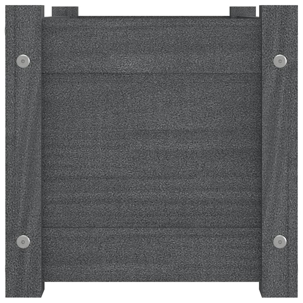 Foto 5 pulgar | Jardinera Vidaxl De Madera Maciza De Pino Para Exteriores  Rectangular  Gris - Venta Internacional.