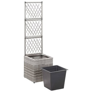 Foto 4 | Macetero De Jardín Para Exteriores Vidaxl Enrejado De Poliratán Cama Elevada - Venta Internacional.