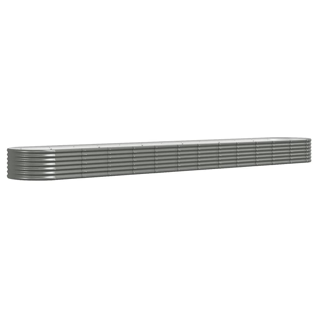 Cama Elevada Para Jardín Vidaxl  Resistente  De Acero  Gris  Para Exteriores - Venta Internacional.