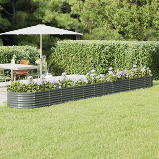 Foto 2 | Cama Elevada Para Jardín Vidaxl Resistente De Acero Gris Para Exteriores - Venta Internacional.