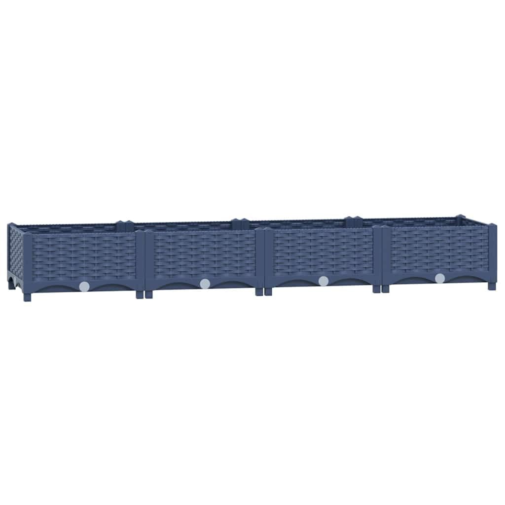 Maceta De Jardín Vidaxl Con Cama Elevada  Tamaño Grande  Gris Oscuro  160 X 40 X 23 Cm - Venta Internacional.