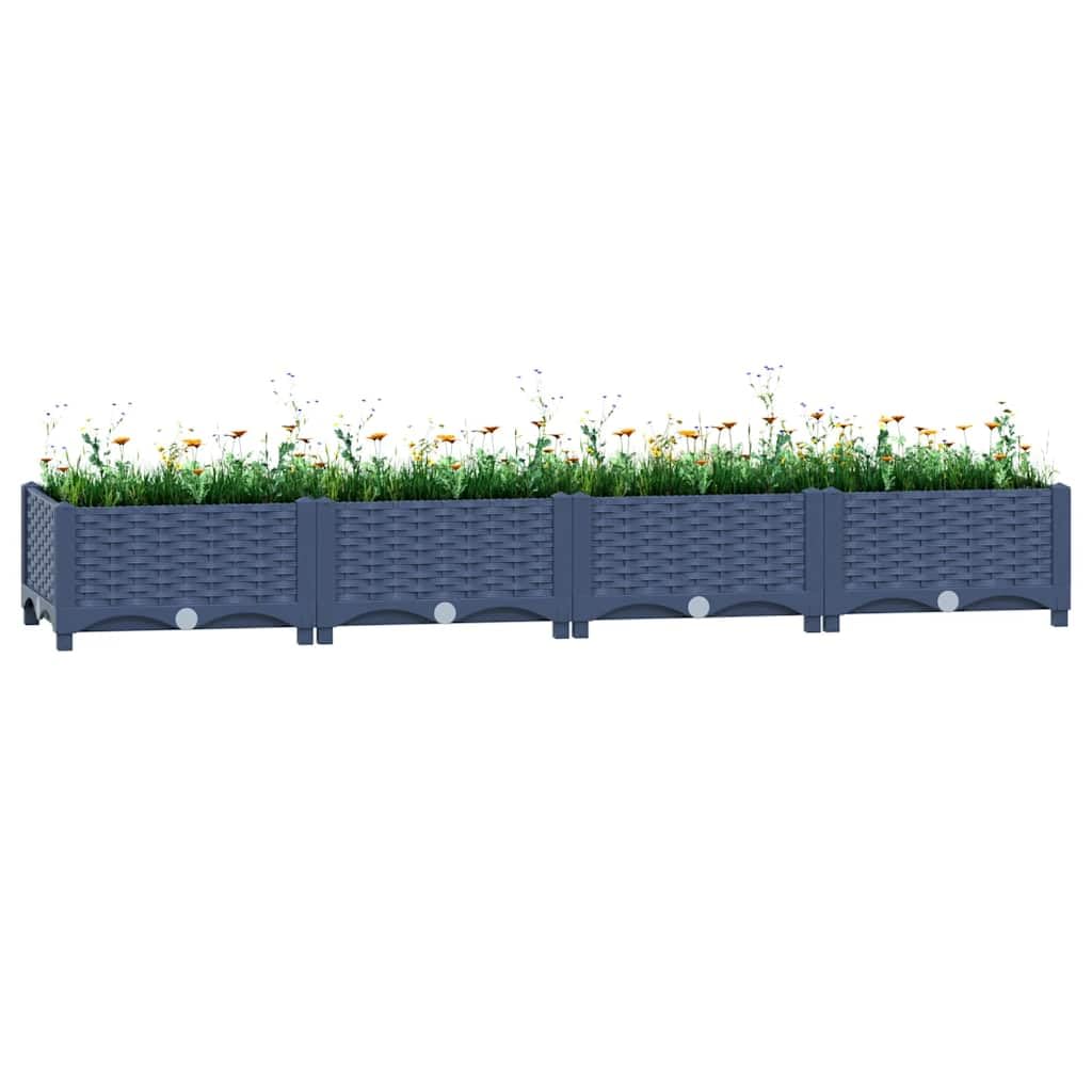 Foto 2 | Maceta De Jardín Vidaxl Con Cama Elevada  Tamaño Grande  Gris Oscuro  160 X 40 X 23 Cm - Venta Internacional.