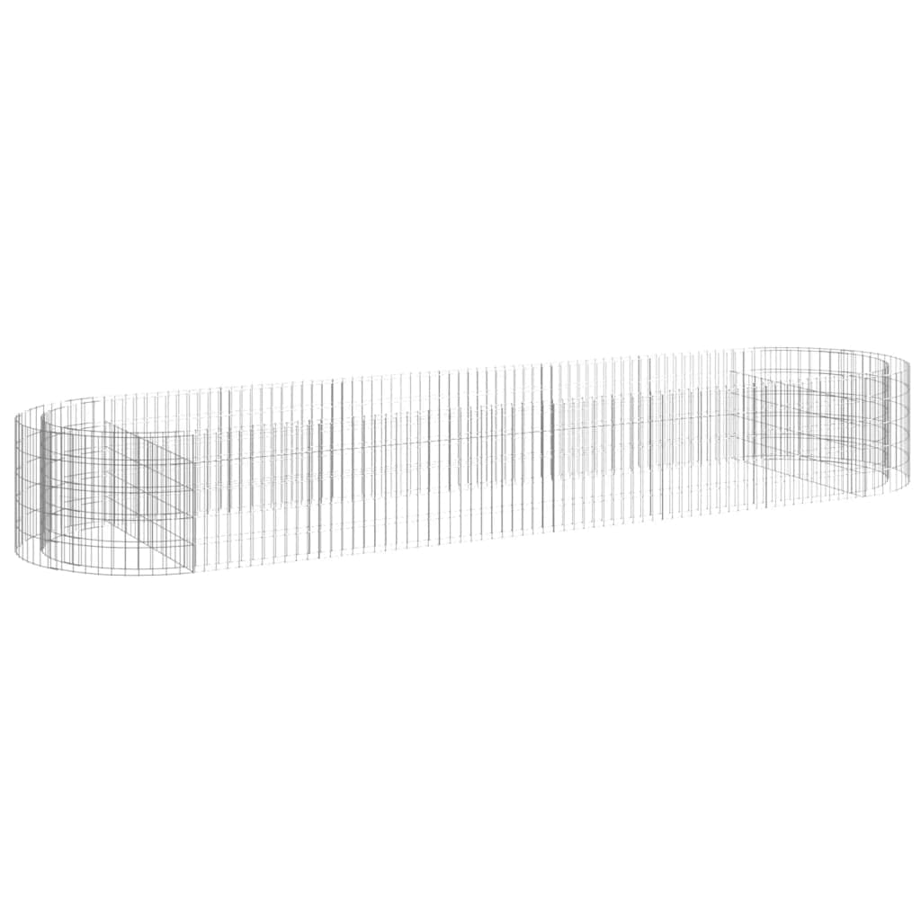 Cama Elevada Gabion Vidaxl De Hierro Galvanizado  400 X 100 X 50 Cm  Color Plateado - Venta Internacional.