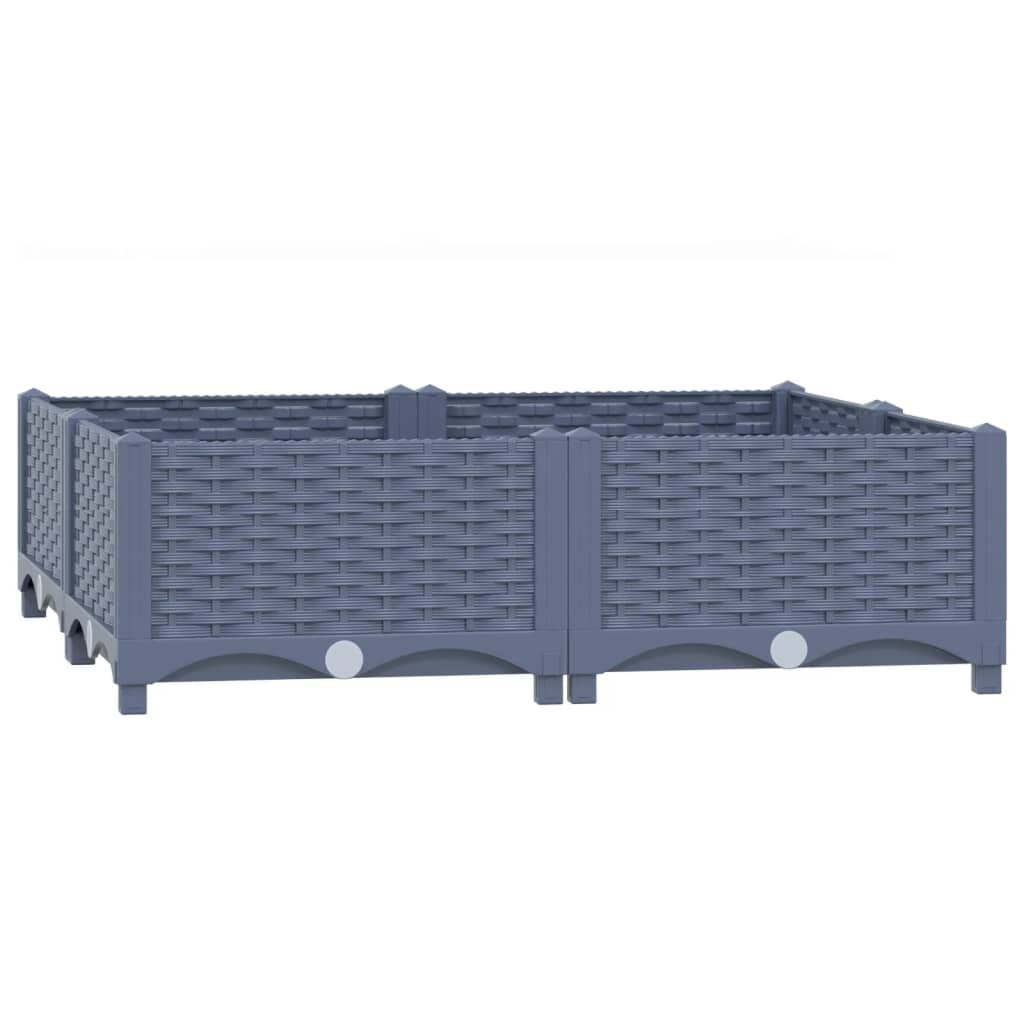 Cama Elevada Vidaxl De Polipropileno  80 X 80 X 23 Cm  Color Gris Oscuro - Venta Internacional.