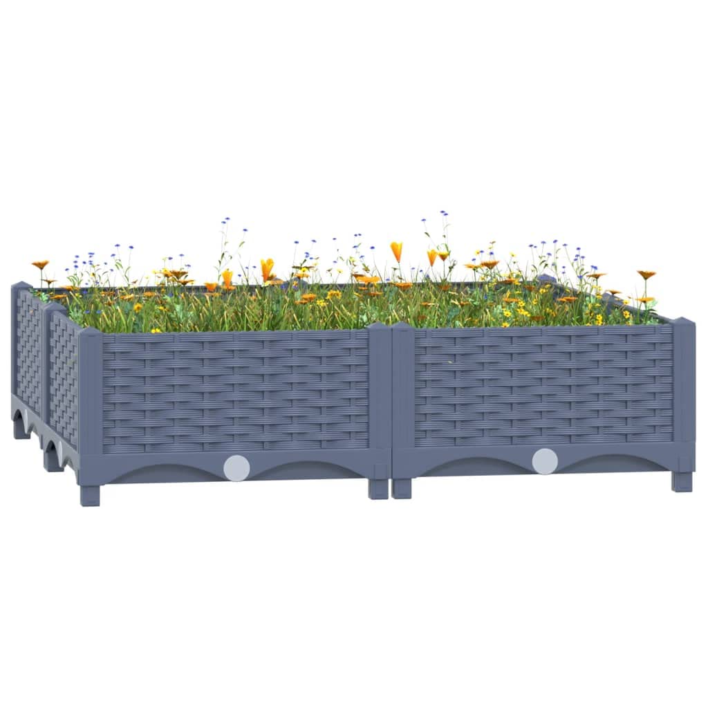 Foto 3 pulgar | Cama Elevada Vidaxl De Polipropileno  80 X 80 X 23 Cm  Color Gris Oscuro - Venta Internacional.