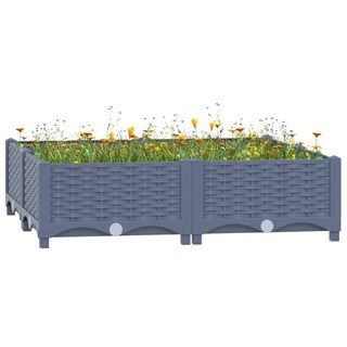 Foto 2 | Cama Elevada Vidaxl De Polipropileno 80 X 80 X 23 Cm Color Gris Oscuro - Venta Internacional.