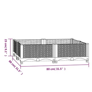Foto 4 | Cama Elevada Vidaxl De Polipropileno 80 X 80 X 23 Cm Color Gris Oscuro - Venta Internacional.
