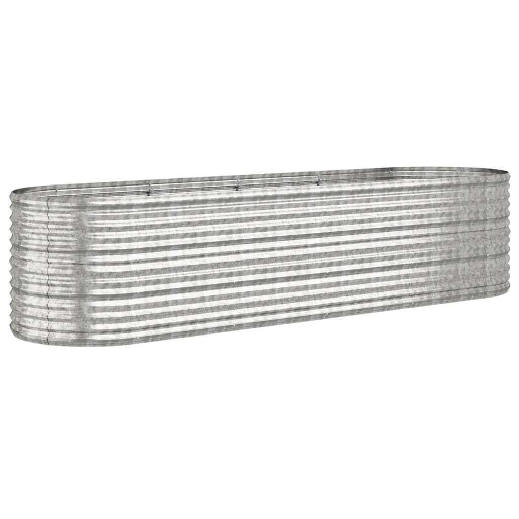 Cama Elevada Para Jardín Vidaxl  Acero Con Revestimiento En Polvo Plateado  296 X 80 X 68 Cm - Venta Internacional.