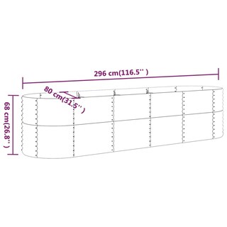 Foto 5 | Cama Elevada Para Jardín Vidaxl Acero Con Revestimiento En Polvo Plateado 296 X 80 X 68 Cm - Venta Internacional.