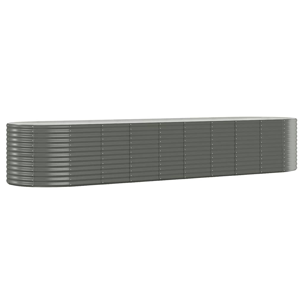 Cama Elevada De Jardín Vidaxl De Acero Gris  155 9 X 39 4 X 26 8 Cm - Venta Internacional.