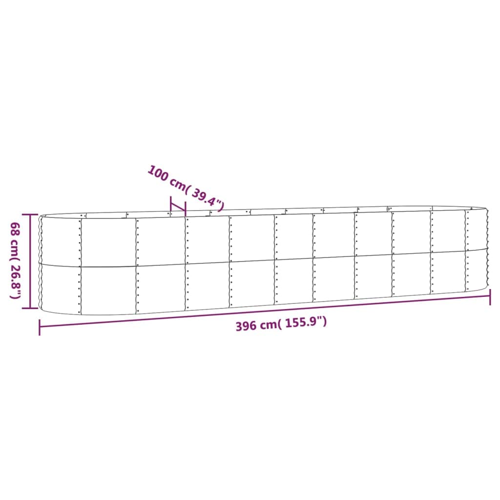Foto 7 | Cama Elevada De Jardín Vidaxl De Acero Gris  155 9 X 39 4 X 26 8 Cm - Venta Internacional.