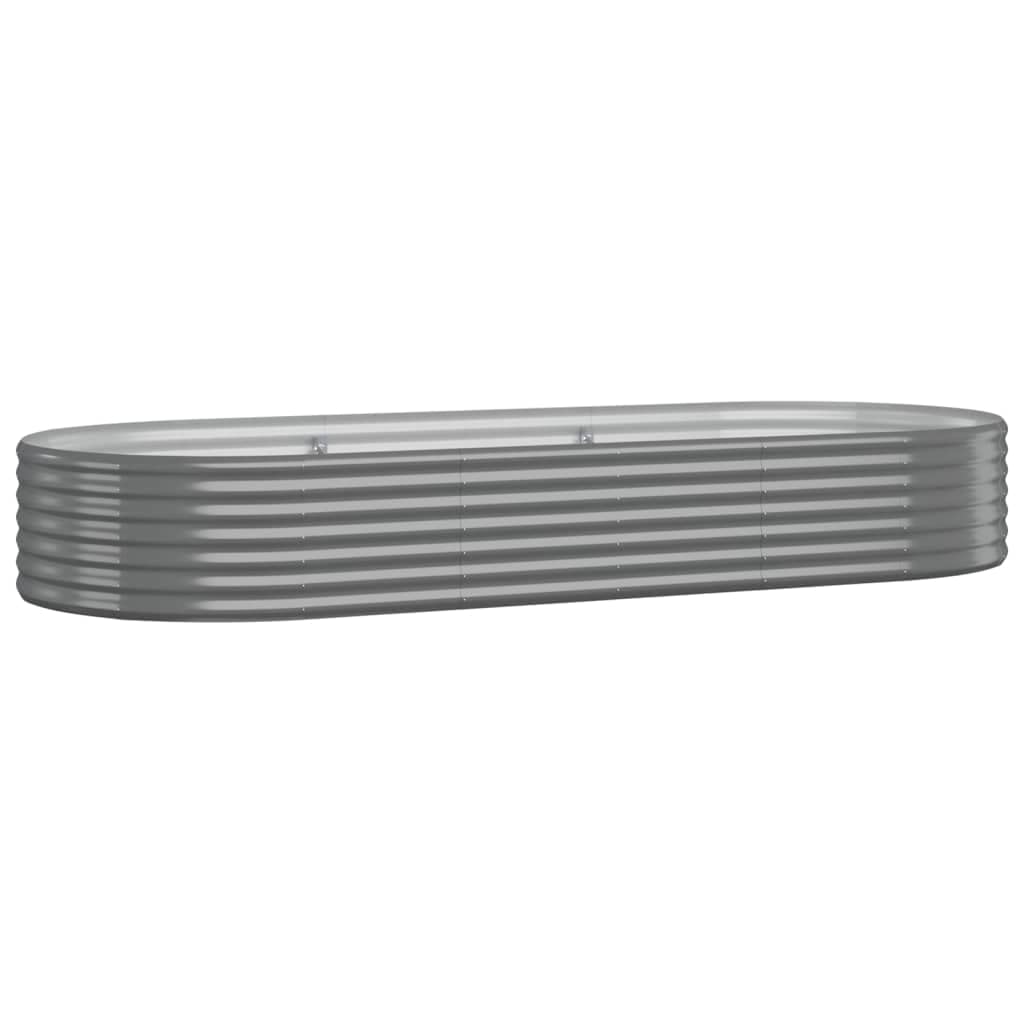 Cama Elevada Para Jardín Vidaxl  Acero Con Revestimiento En Polvo Gris  249 X 100 X 36 Cm - Venta Internacional.