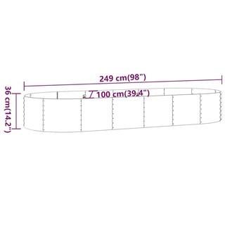 Foto 4 | Cama Elevada Para Jardín Vidaxl Acero Con Revestimiento En Polvo Gris 249 X 100 X 36 Cm - Venta Internacional.
